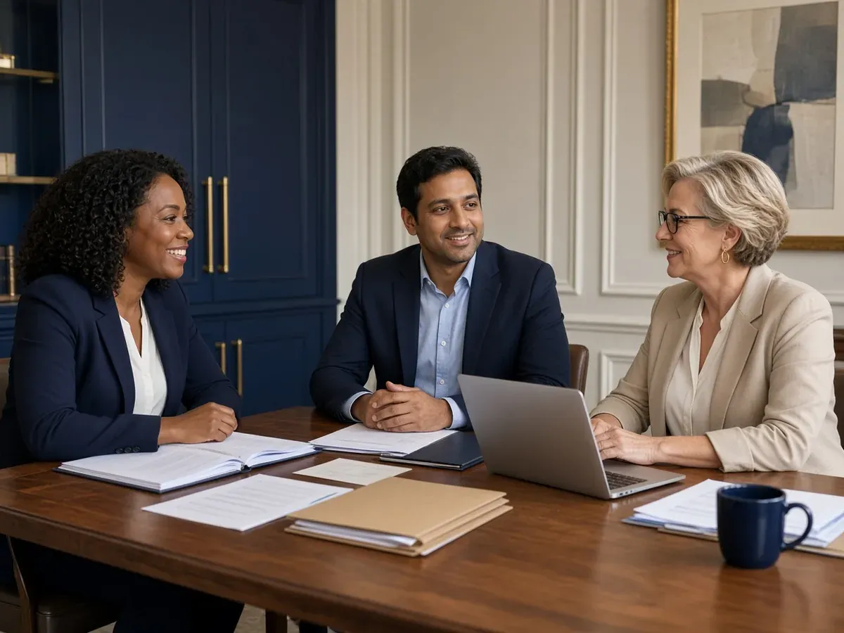 A small team meeting around a table